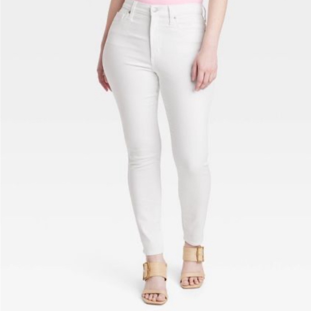 White Denim High Rise Skinny Jeans By Universal Threads